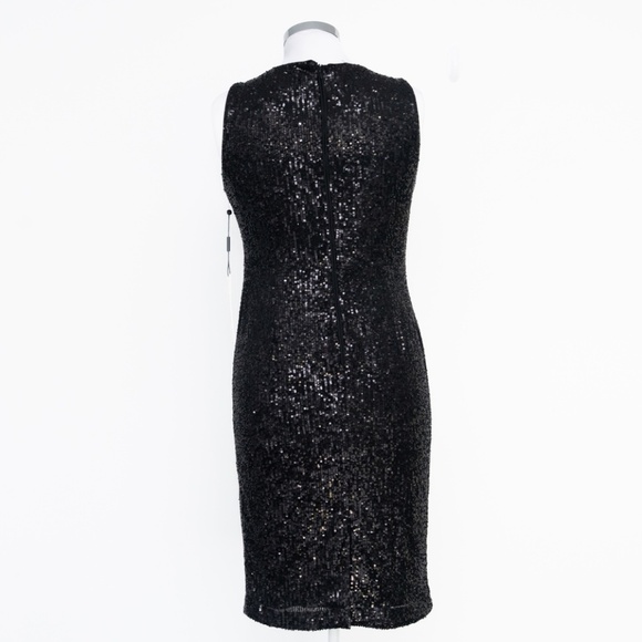 Calvin Klein - Petite Sequin Keyhole Sleeveless Sheath Dress - Picture 3 of 14